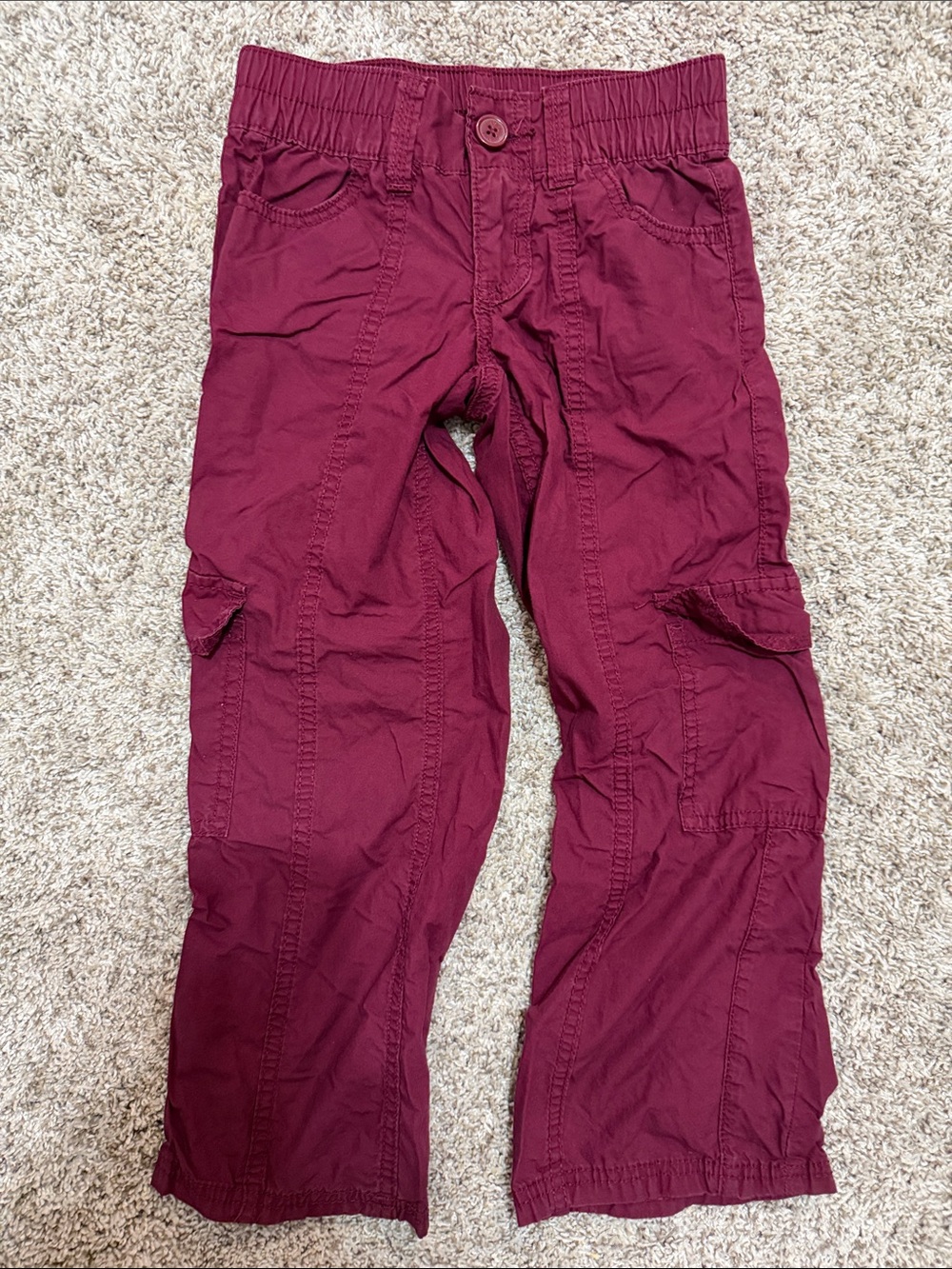 Justice Girls Burgundy Cargo Joggers Size 6
